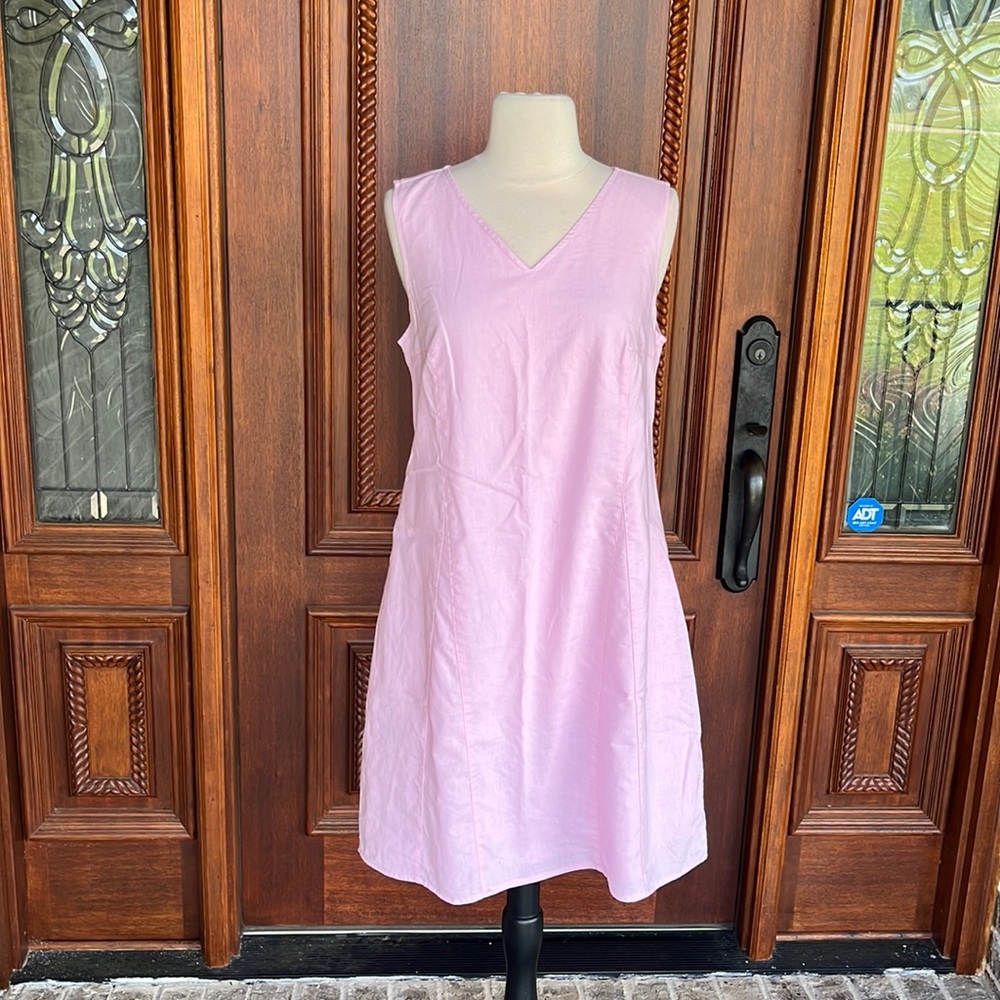 Linen Pink Slip Dress Petite Small Kim Rogers Summer